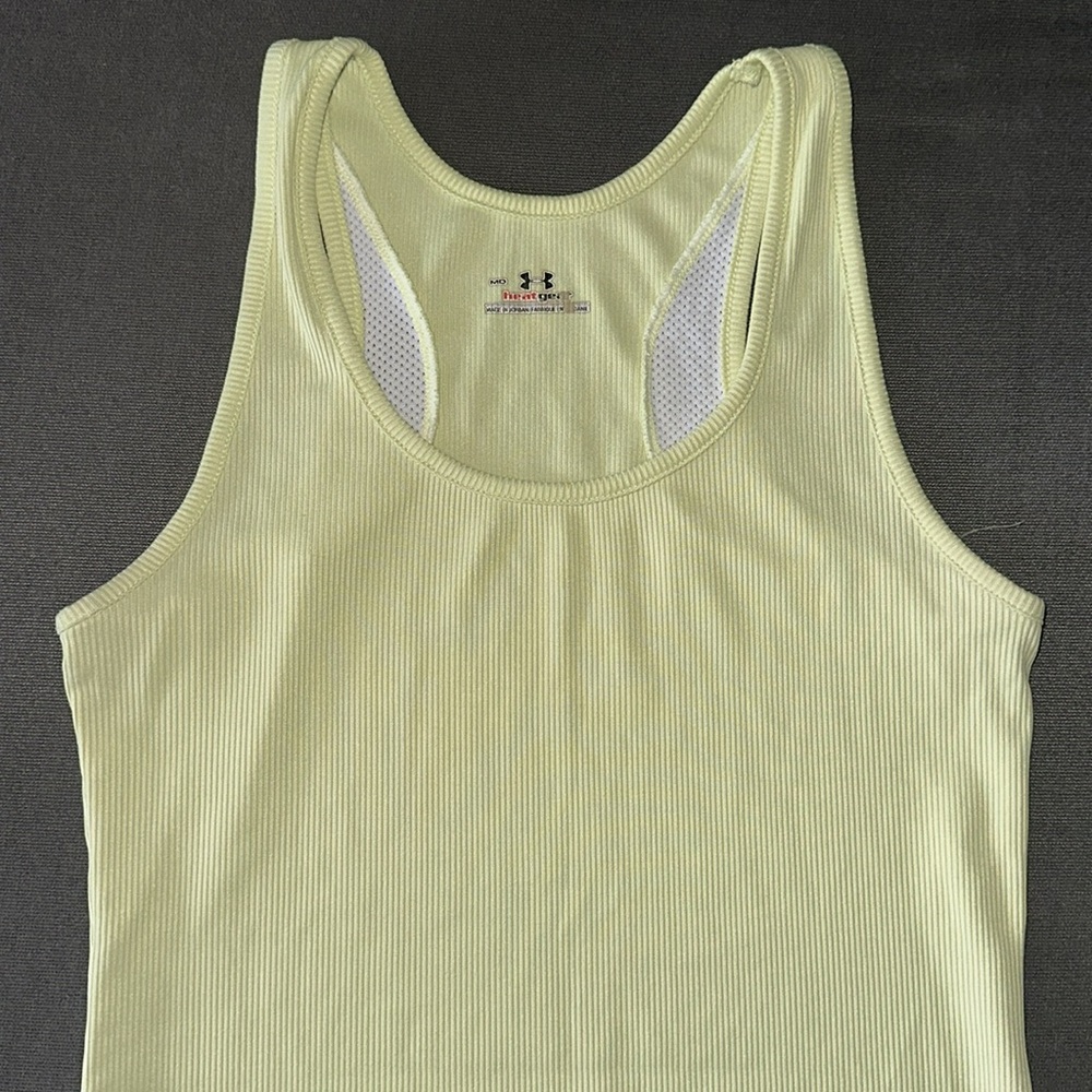 Under Armour Heat Gear Yellow Ribbed Tank Top